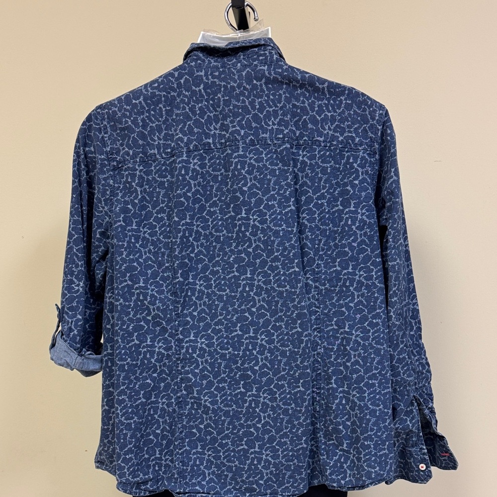 Talbots Blue Patterned Button Down Shirt - image 6